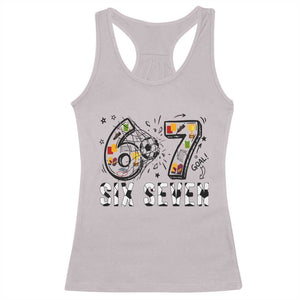 Six Seven Meme Soccer Lover Racerback Tank Top Funny Gift For Gen Z TS12 Ice Gray Print Your Wear