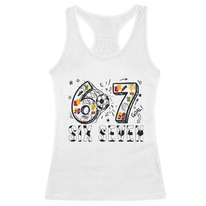 Six Seven Meme Soccer Lover Racerback Tank Top Funny Gift For Gen Z TS12 White Print Your Wear