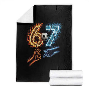 Funny Soccer Lover Throw Blanket Six Seven Meme Trending Gift TS12 Black Print Your Wear