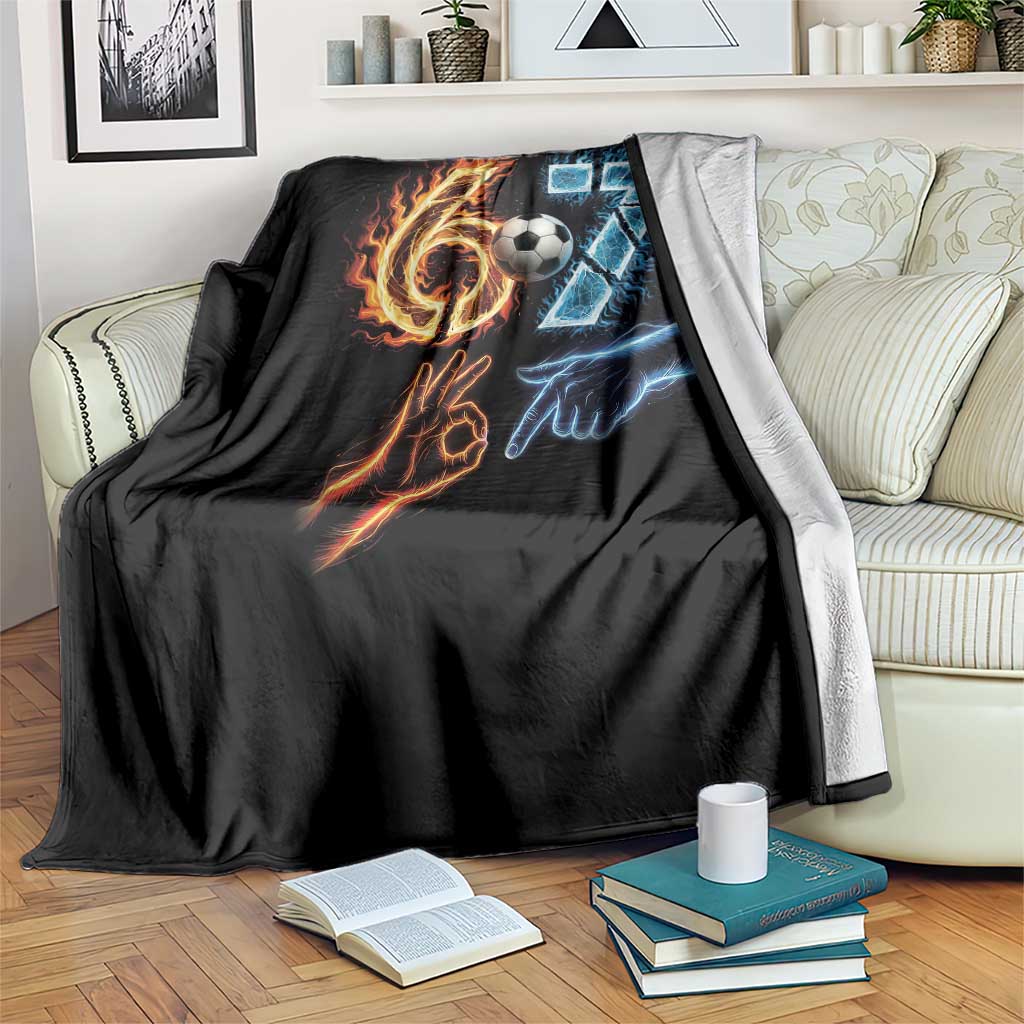 Funny Soccer Lover Throw Blanket Six Seven Meme Trending Gift TS12 Print Your Wear