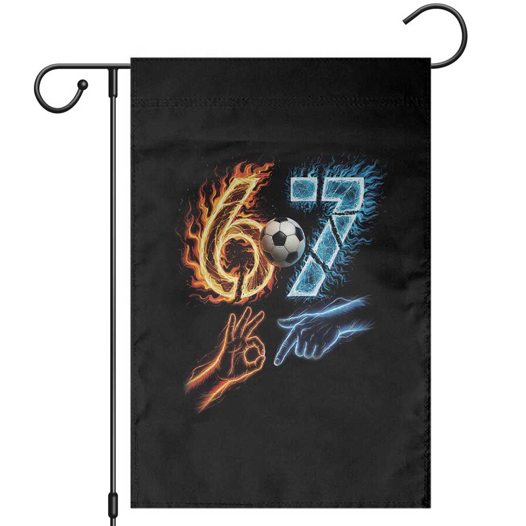 Funny Soccer Lover Garden Flag Six Seven Meme Trending Gift TS12 Black Print Your Wear