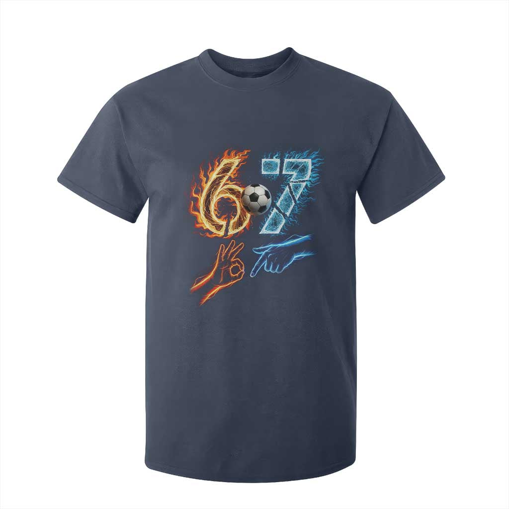 Funny Soccer Lover T Shirt For Kid Six Seven Meme Trending Gift TS12 Navy Print Your Wear