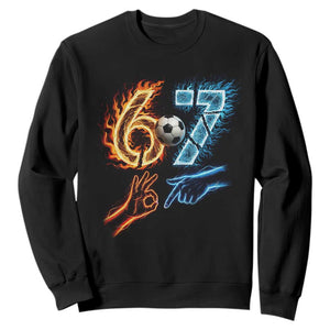 Funny Soccer Lover Sweatshirt Six Seven Meme Trending Gift TS12 Black Print Your Wear