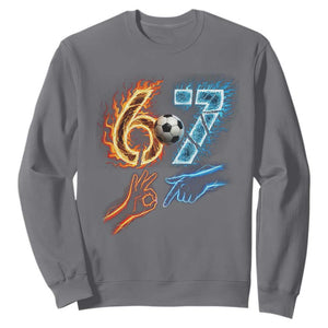 Funny Soccer Lover Sweatshirt Six Seven Meme Trending Gift TS12 Charcoal Print Your Wear