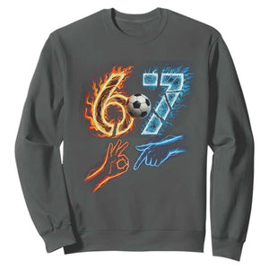 Funny Soccer Lover Sweatshirt Six Seven Meme Trending Gift TS12 Dark Heather Print Your Wear