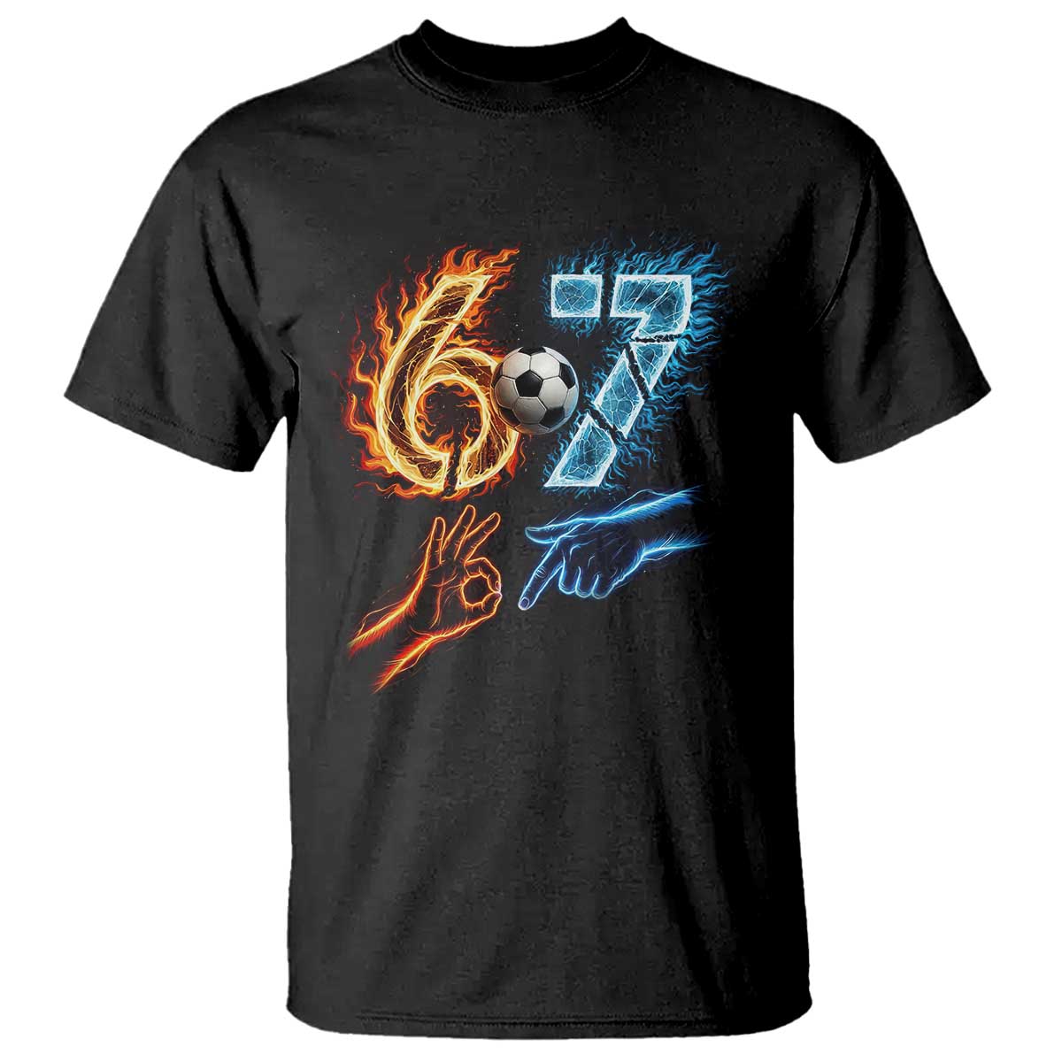 Funny Soccer Lover T Shirt Six Seven Meme Trending Gift TS12 Black Print Your Wear