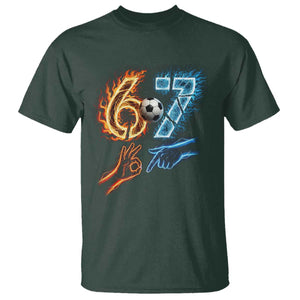 Funny Soccer Lover T Shirt Six Seven Meme Trending Gift TS12 Dark Forest Green Print Your Wear