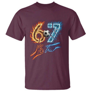 Funny Soccer Lover T Shirt Six Seven Meme Trending Gift TS12 Maroon Print Your Wear