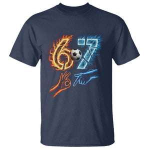 Funny Soccer Lover T Shirt Six Seven Meme Trending Gift TS12 Navy Print Your Wear