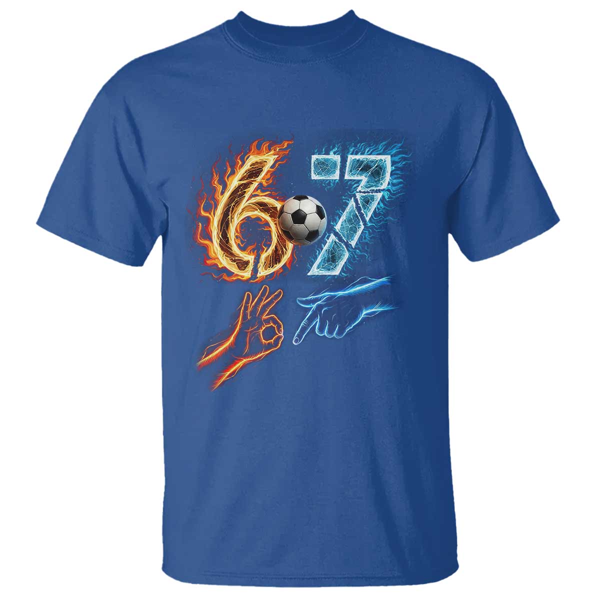 Funny Soccer Lover T Shirt Six Seven Meme Trending Gift TS12 Royal Blue Print Your Wear