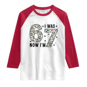 Funny Soccer Raglan Shirt I Was 6 Now I Am 7 Meme TS12 White Red Print Your Wear