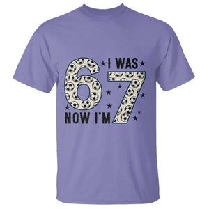 Funny Soccer T Shirt I Was 6 Now I Am 7 Meme TS12 Violet Print Your Wear