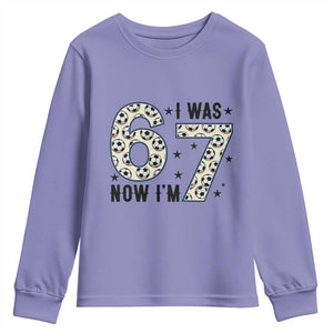 Funny Soccer Youth Sweatshirt I Was 6 Now I Am 7 Meme TS12 Violet Print Your Wear