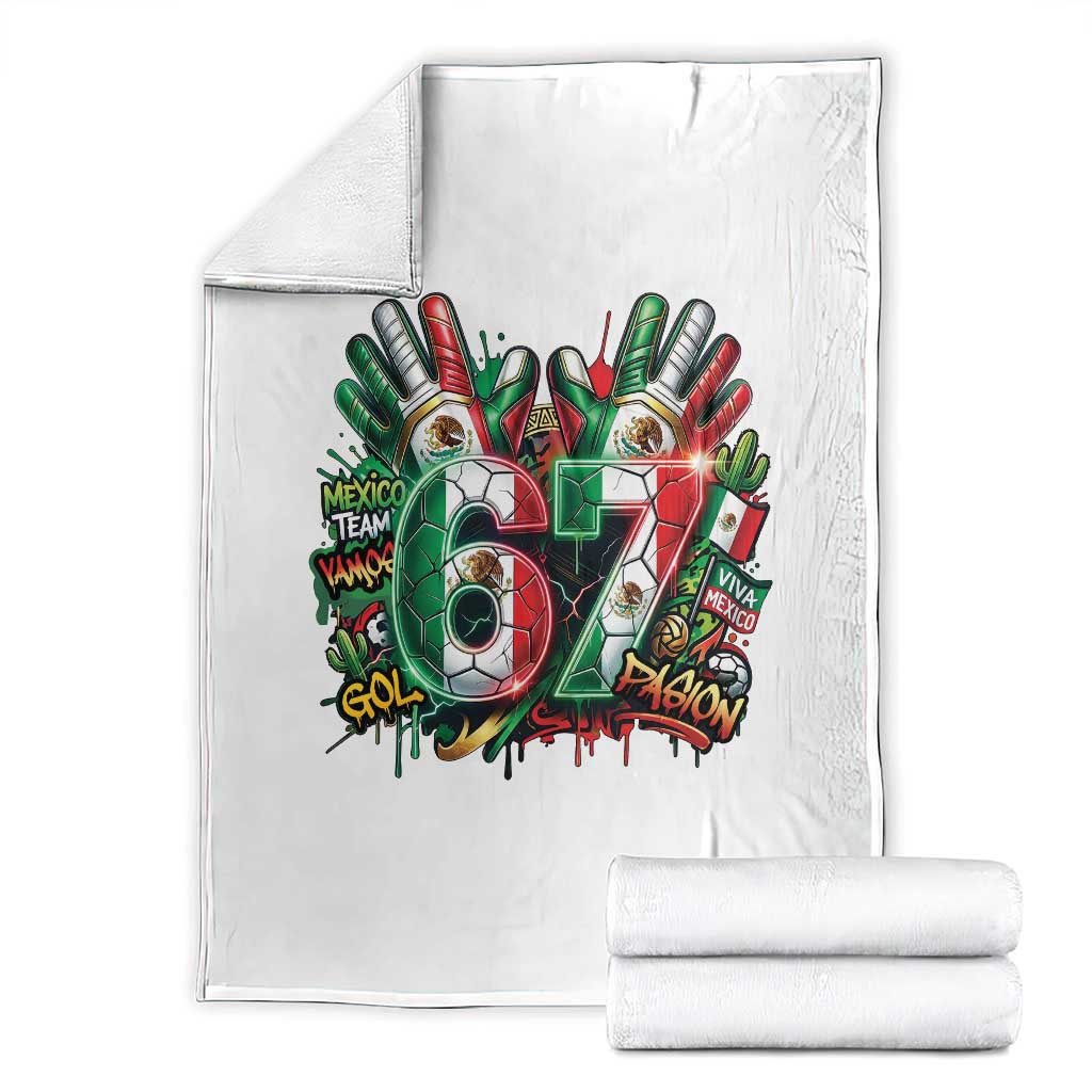 Funny Mexico Soccer Throw Blanket Six Seven Meme Trending Gift TS12 White Print Your Wear