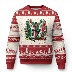 Funny Mexico Soccer Ugly Christmas Sweater Six Seven Meme Trending Gift TS12 Beige Red Print Your Wear