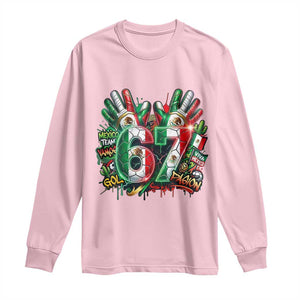 Funny Mexico Soccer Long Sleeve Shirt Six Seven Meme Trending Gift TS12 Light Pink Print Your Wear