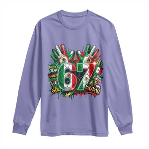 Funny Mexico Soccer Long Sleeve Shirt Six Seven Meme Trending Gift TS12 Violet Print Your Wear