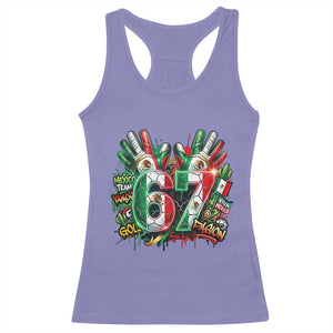 Funny Mexico Soccer Racerback Tank Top Six Seven Meme Trending Gift TS12 Violet Print Your Wear