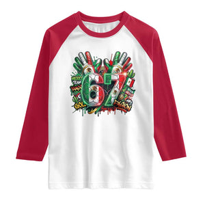 Funny Mexico Soccer Raglan Shirt Six Seven Meme Trending Gift TS12 White Red Print Your Wear
