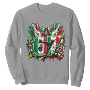 Funny Mexico Soccer Sweatshirt Six Seven Meme Trending Gift TS12 Sport Gray Print Your Wear