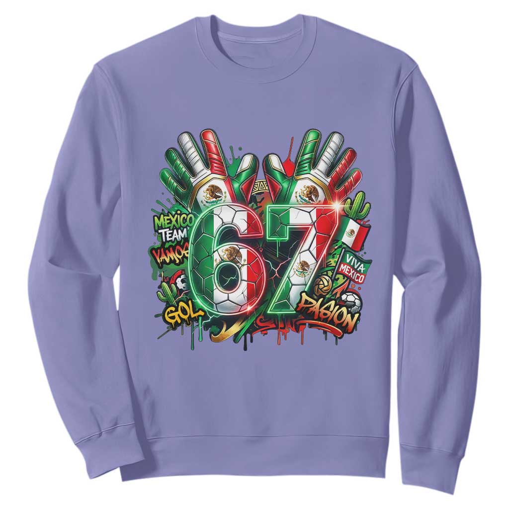 Funny Mexico Soccer Sweatshirt Six Seven Meme Trending Gift TS12 Violet Print Your Wear