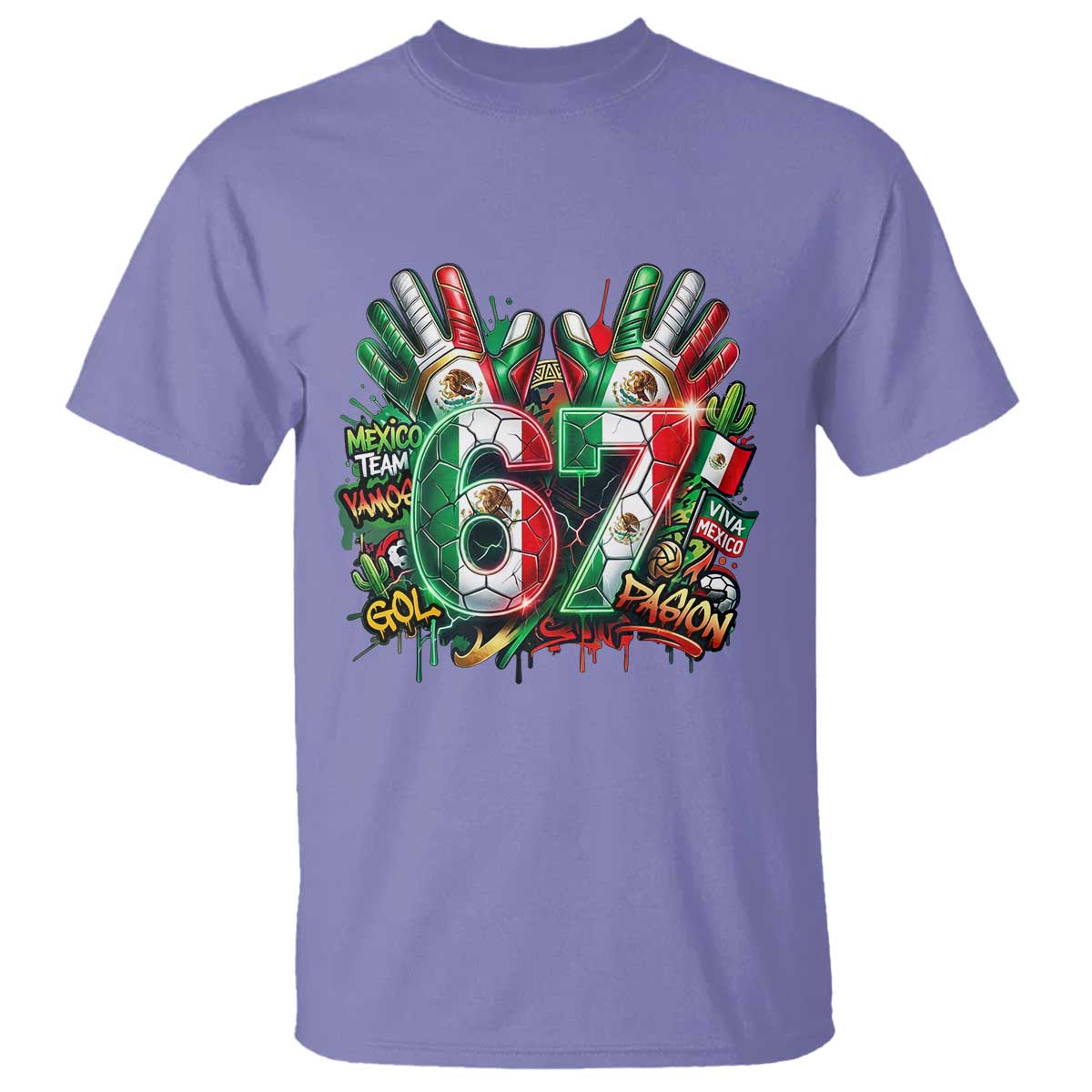 Funny Mexico Soccer T Shirt Six Seven Meme Trending Gift TS12 Violet Print Your Wear