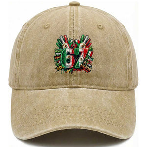 Funny Mexico Soccer Washed Cotton Baseball Cap Six Seven Meme Trending Gift TS12 Print Your Wear