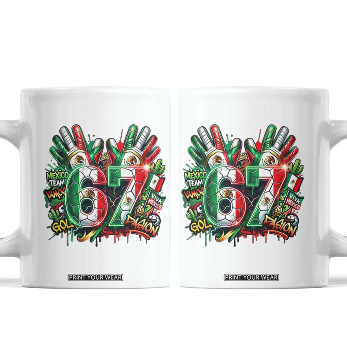 Funny Mexico Soccer Coffee Mug Six Seven Meme Trending Gift TS12 White Print Your Wear