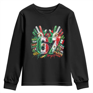 Funny Mexico Soccer Youth Sweatshirt Six Seven Meme Trending Gift TS12 Black Print Your Wear
