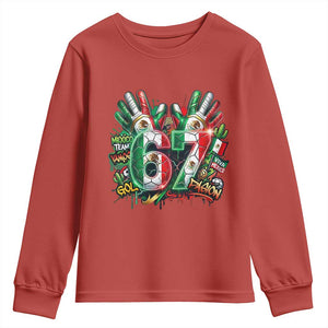 Funny Mexico Soccer Youth Sweatshirt Six Seven Meme Trending Gift TS12 Red Print Your Wear