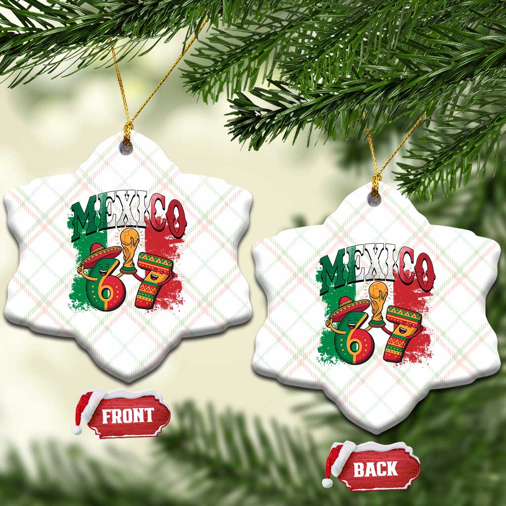 Mexico Soccer Fan Ceramic Ornament Funny 67 Viral Gen Alpha Slang Gift TS12 Print Your Wear