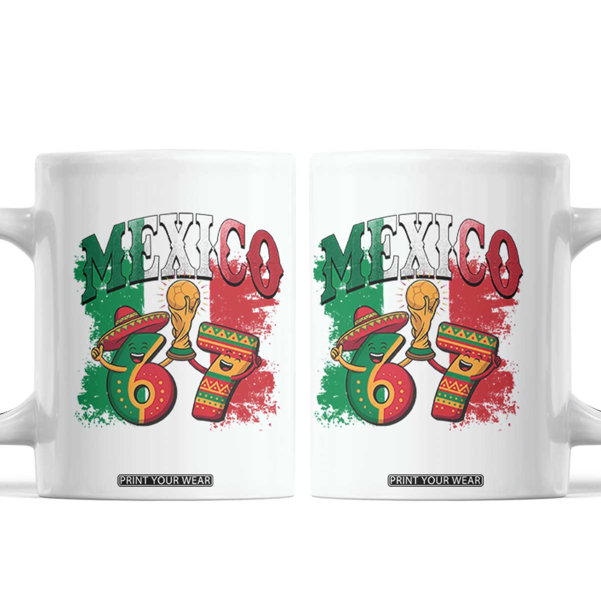 Mexico Soccer Fan Coffee Mug Funny 67 Viral Gen Alpha Slang Gift TS12 White Print Your Wear