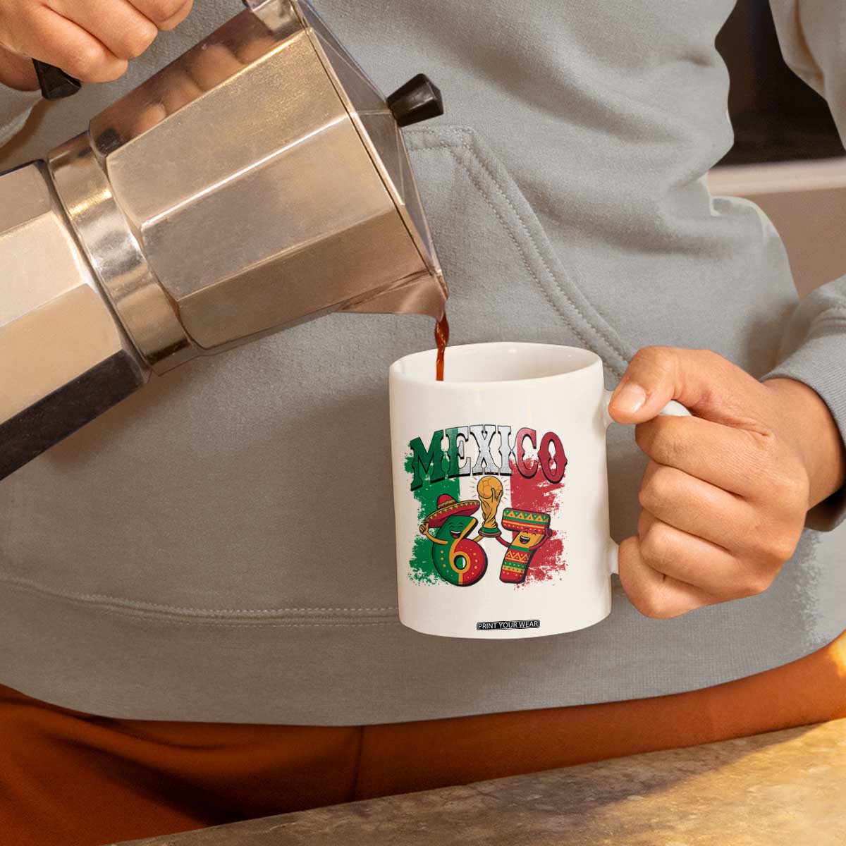 Mexico Soccer Fan Coffee Mug Funny 67 Viral Gen Alpha Slang Gift TS12 Print Your Wear