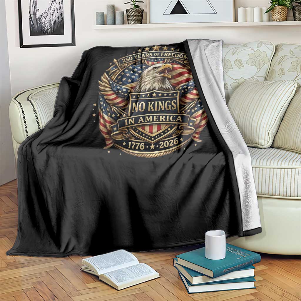 Vintage American Flag Eagle 250th Anniversary Throw Blanket No Kings In America TS12 Print Your Wear