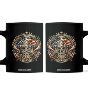 Vintage American Flag Eagle 250th Anniversary Coffee Mug No Kings In America TS12 Black Print Your Wear