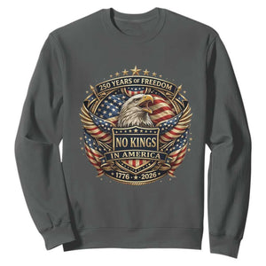 Vintage American Flag Eagle 250th Anniversary Sweatshirt No Kings In America TS12 Dark Heather Print Your Wear