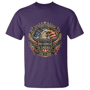 Vintage American Flag Eagle 250th Anniversary T Shirt No Kings In America TS12 Purple Print Your Wear