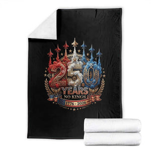 250 Years No Kings Throw Blanket Patriotic Independence Anniversary TS12 Black Print Your Wear