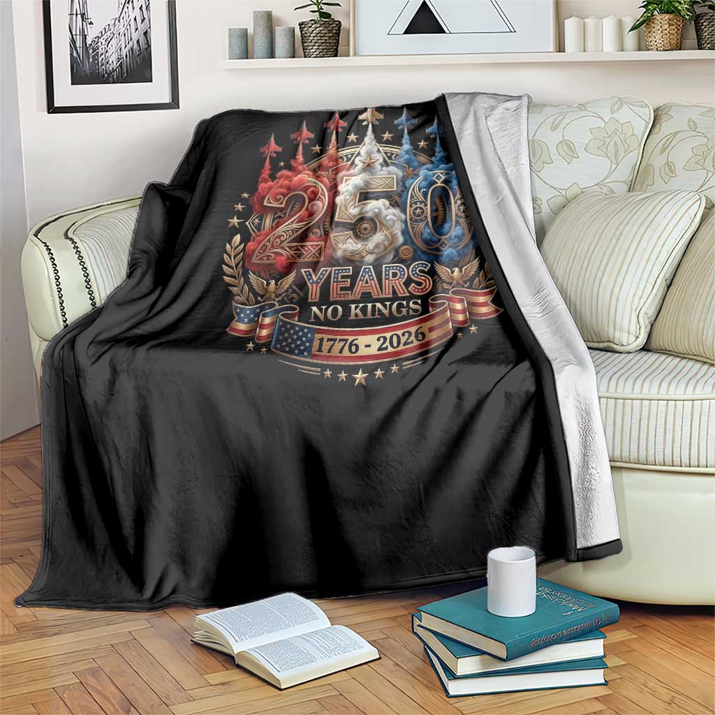 250 Years No Kings Throw Blanket Patriotic Independence Anniversary TS12 Print Your Wear