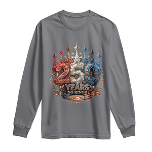 250 Years No Kings Long Sleeve Shirt Patriotic Independence Anniversary TS12 Charcoal Print Your Wear