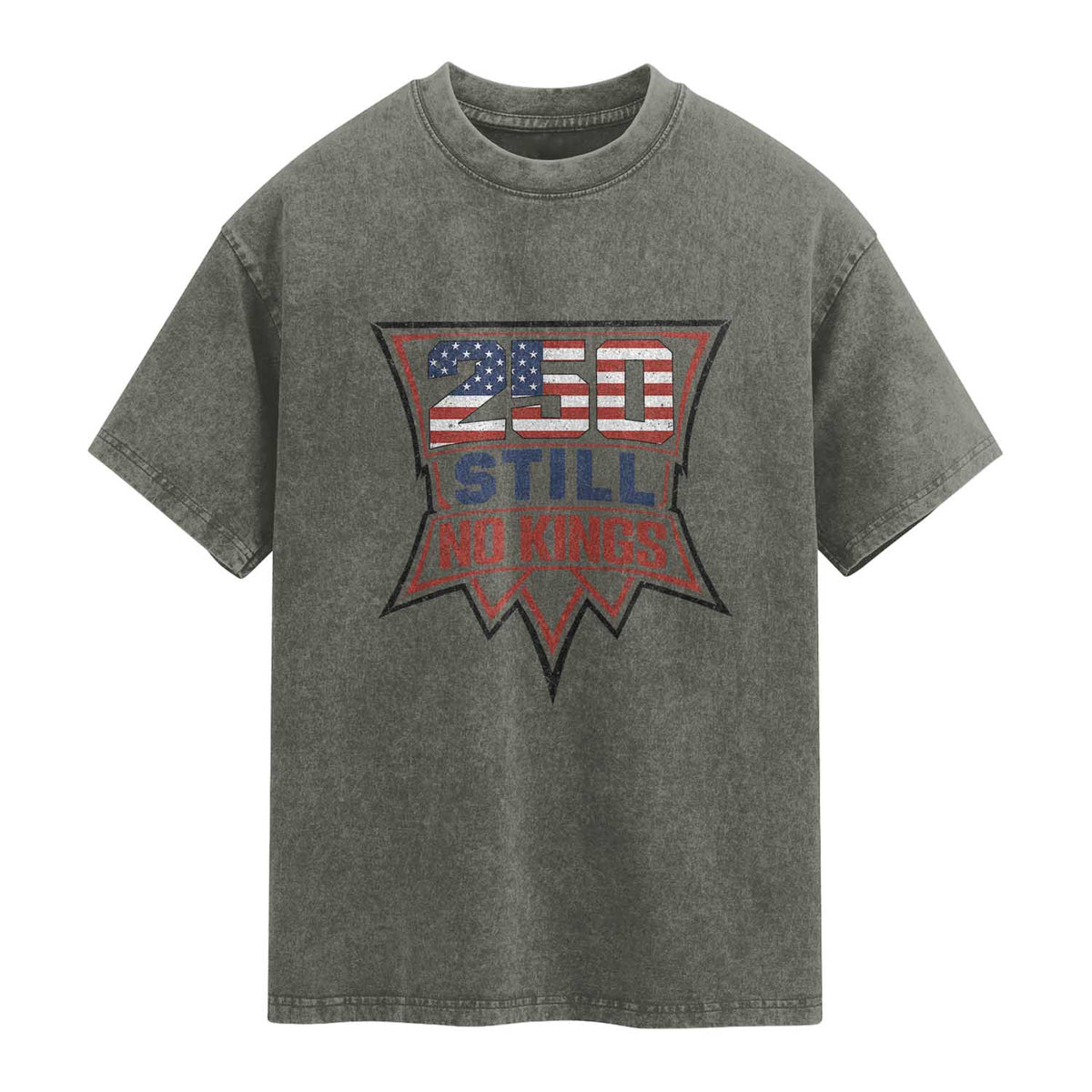 Crown Protest 250 Still No Kings Washed Cotton T-Shirt American Independence Pride