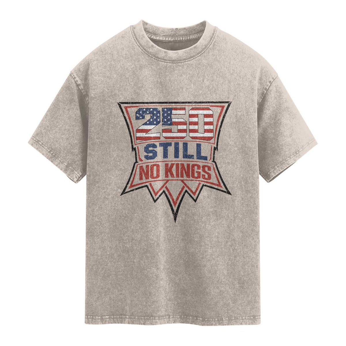 Crown Protest 250 Still No Kings Washed Cotton T-Shirt American Independence Pride