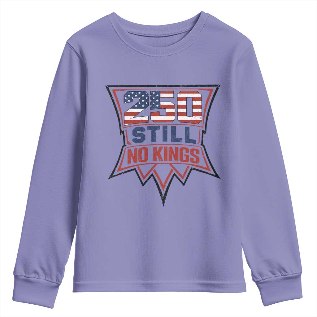 Crown Protest 250 Still No Kings Youth Sweatshirt American Independence Pride TS12 Violet Print Your Wear