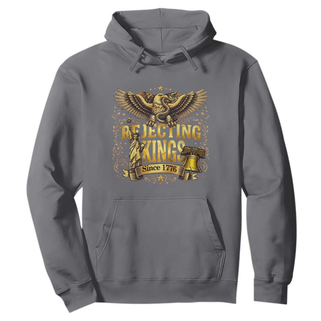 Rejecting Kings Since 1776 Hoodie Eagle Freedom Patriotic TS12 Charcoal Print Your Wear