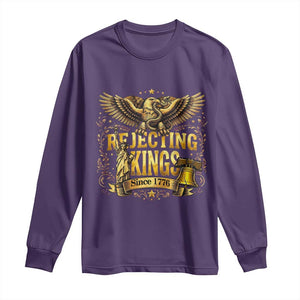 Rejecting Kings Since 1776 Long Sleeve Shirt Eagle Freedom Patriotic TS12 Purple Print Your Wear