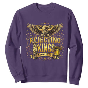 Rejecting Kings Since 1776 Sweatshirt Eagle Freedom Patriotic TS12 Purple Print Your Wear