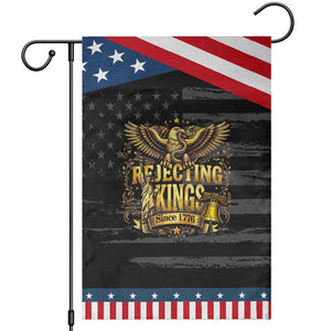 Rejecting Kings Since 1776 Garden Flag Eagle Freedom Patriotic TS12 Distressed Black Blue Print Your Wear