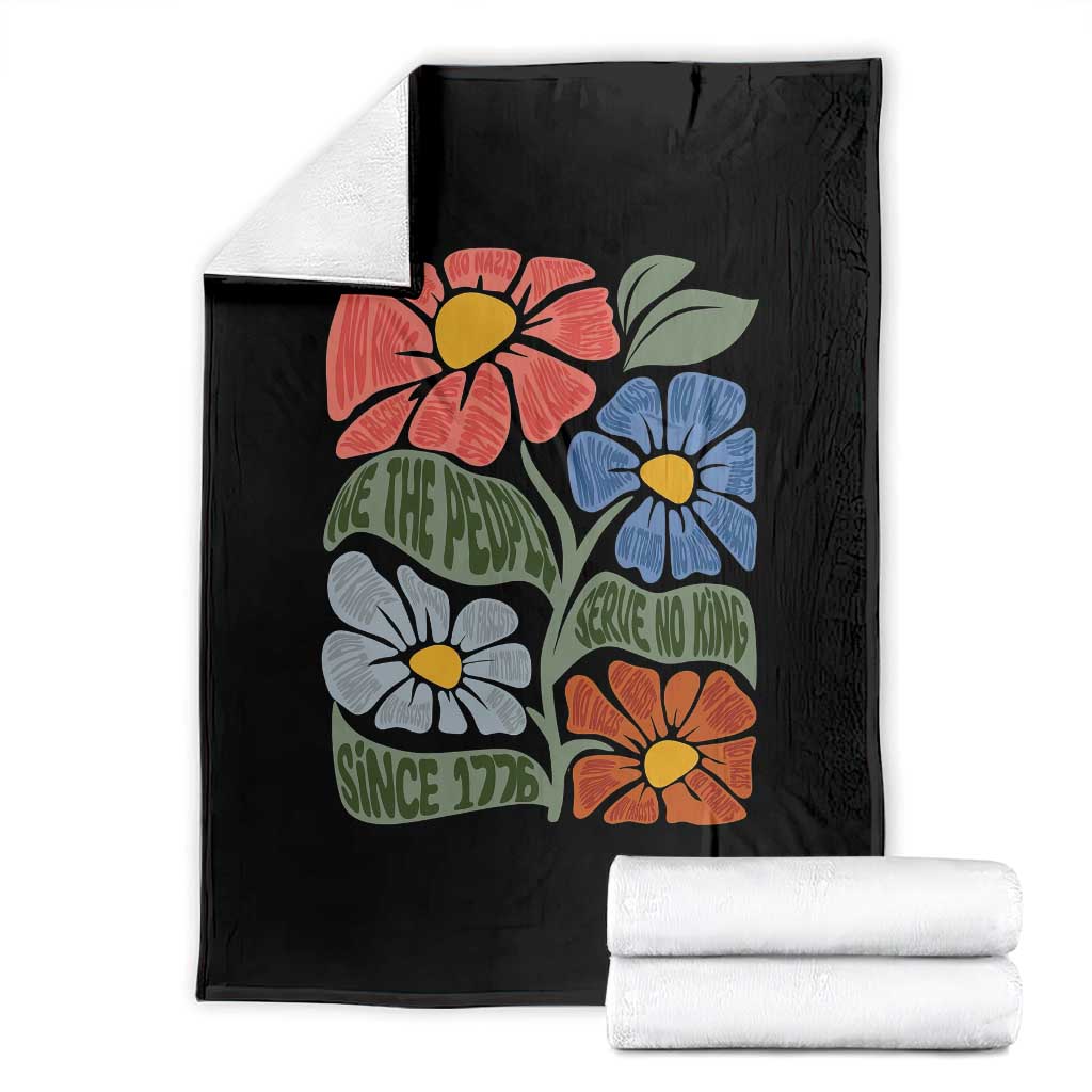Wildflower Protest Throw Blanket We The People Serve No Kings TS12 Black Print Your Wear
