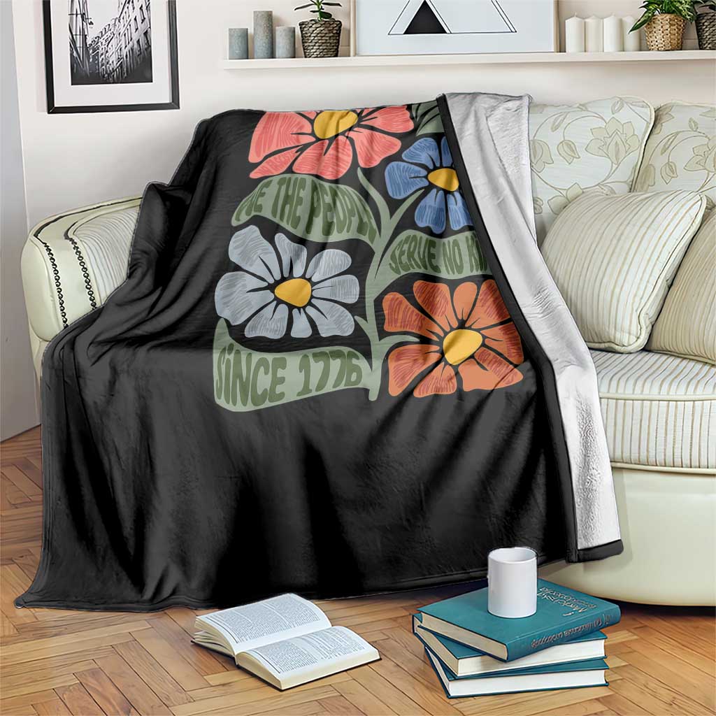 Wildflower Protest Throw Blanket We The People Serve No Kings TS12 Print Your Wear