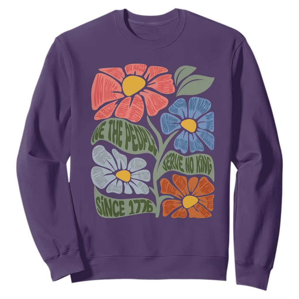Wildflower Protest Sweatshirt We The People Serve No Kings TS12 Purple Print Your Wear